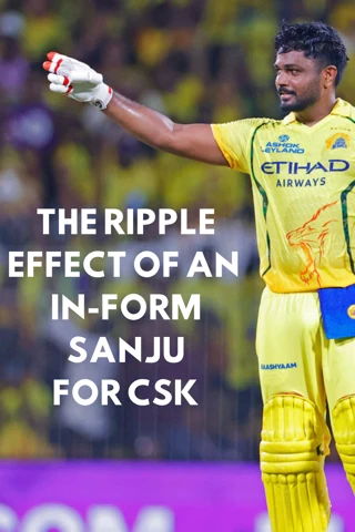 The ripple effect of Sanju at the top for CSK 🔥